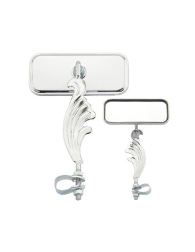 Rectangle Wing Mirror Left All Chrome.